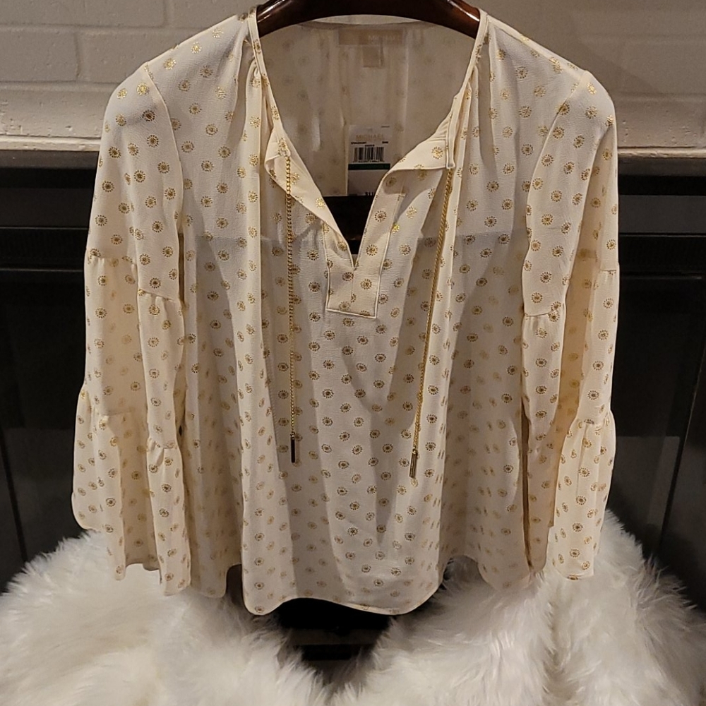 MK Gold accented blouse